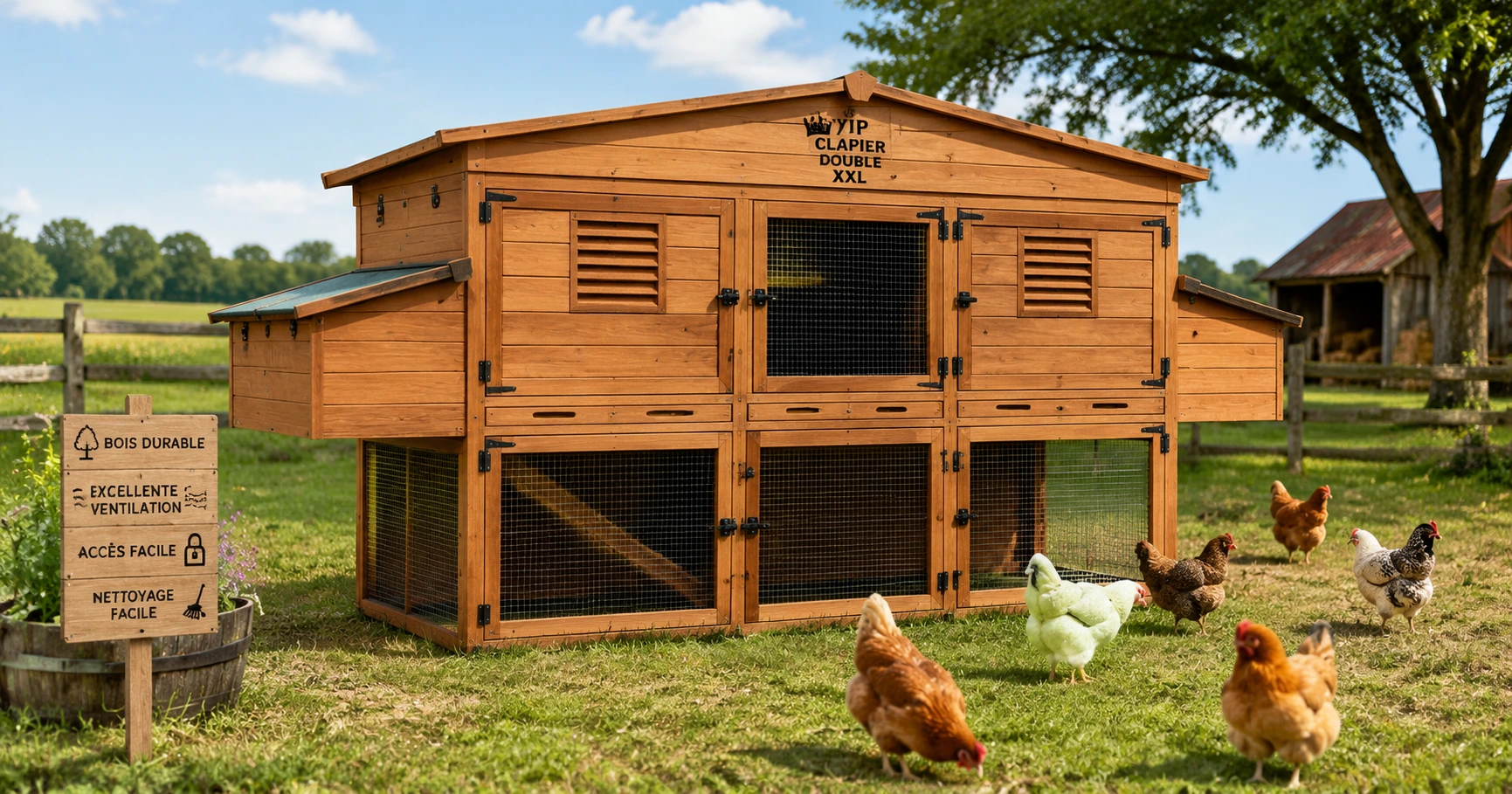 Khám Phá poulailler vip clapier double xxl en bois: Giải Pháp Nuôi Gà Hiện Đại và Bền Vững - image 2 Khám Phá poulailler vip clapier double xxl en bois: Giải Pháp Nuôi Gà Hiện Đại và Bền Vững - image 2