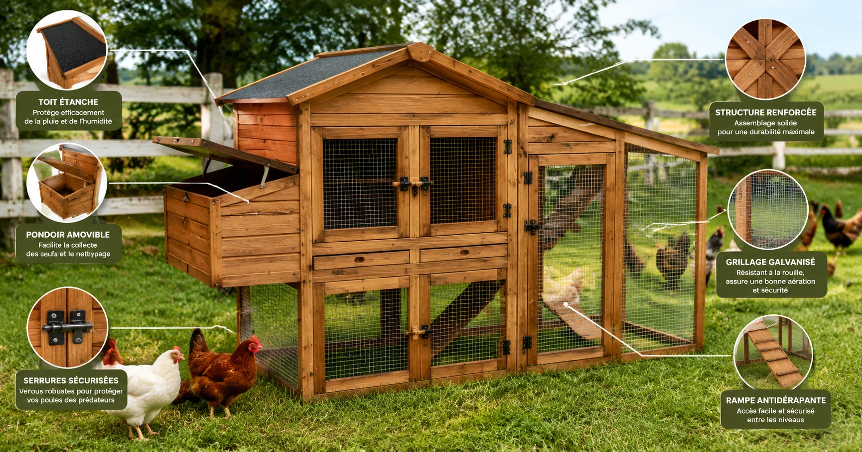 Khám Phá poulailler vip clapier double xxl en bois: Giải Pháp Nuôi Gà Hiện Đại và Bền Vững - image 3 Khám Phá poulailler vip clapier double xxl en bois: Giải Pháp Nuôi Gà Hiện Đại và Bền Vững - image 3